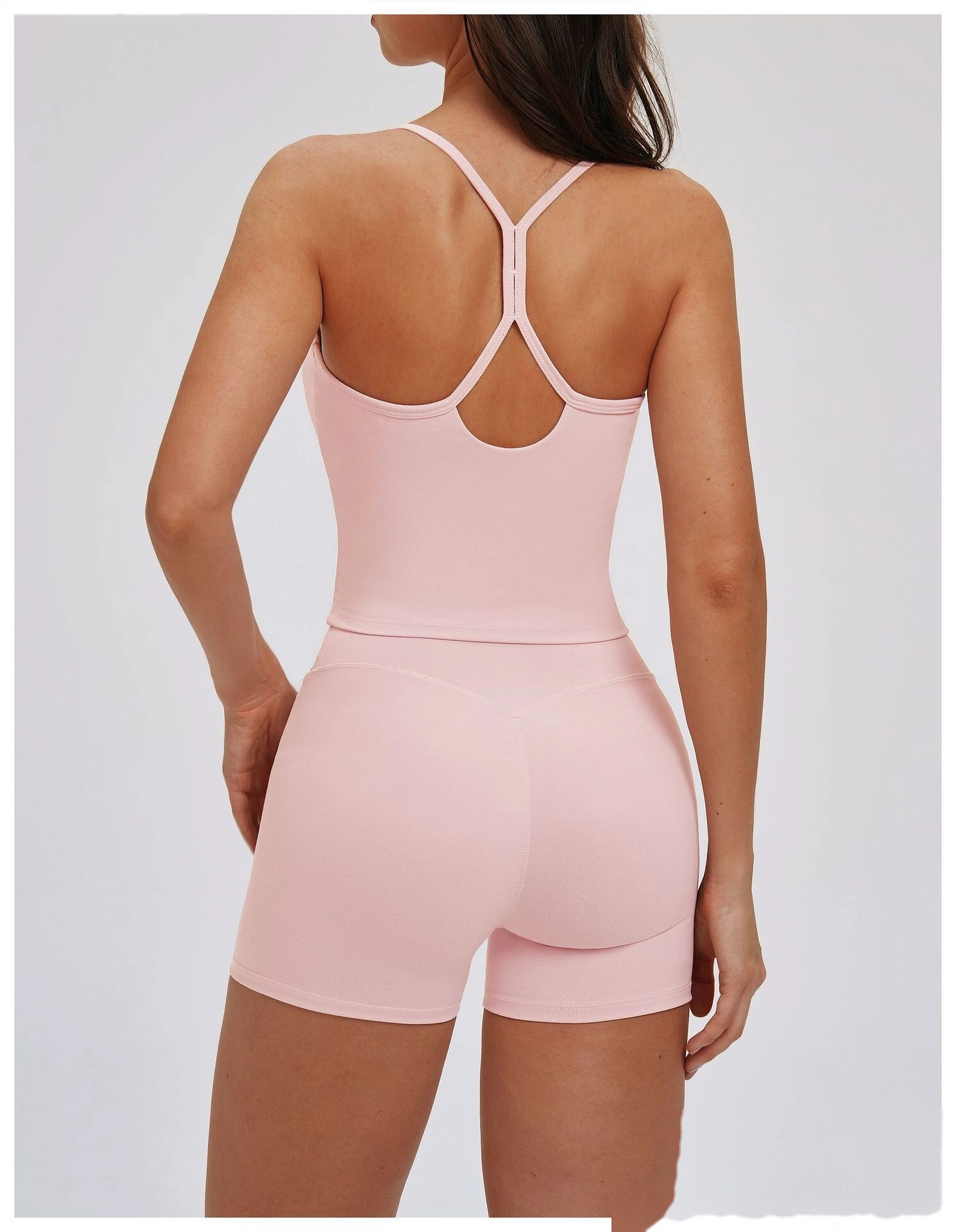 Custom Women's Fitted Yoga Tank Top Casual Versatile Thin Double Strap Sports Bra for Running Workout detail