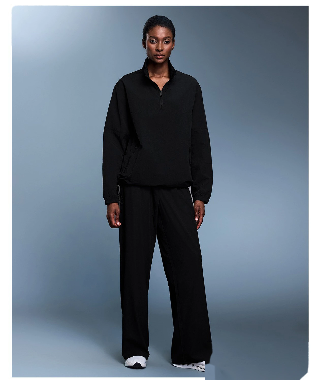 Custom autumn new casual wide-leg pants loose breathable straight sports pants women. detail