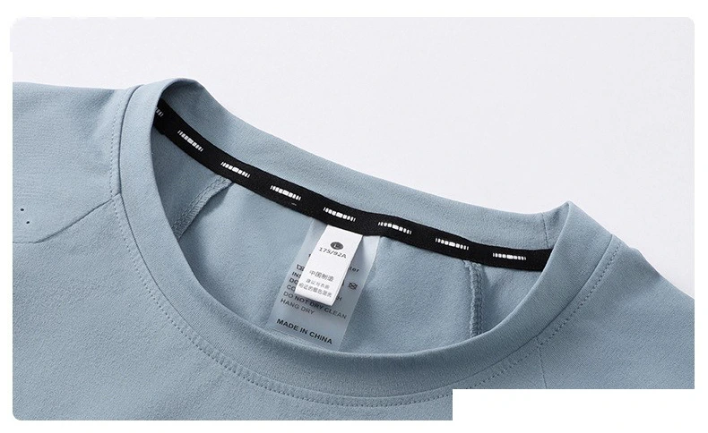 Customized ice silk thin short-sleeved T-shirt men's loose leisure sports seamless cool breathable quick-drying clothes detail