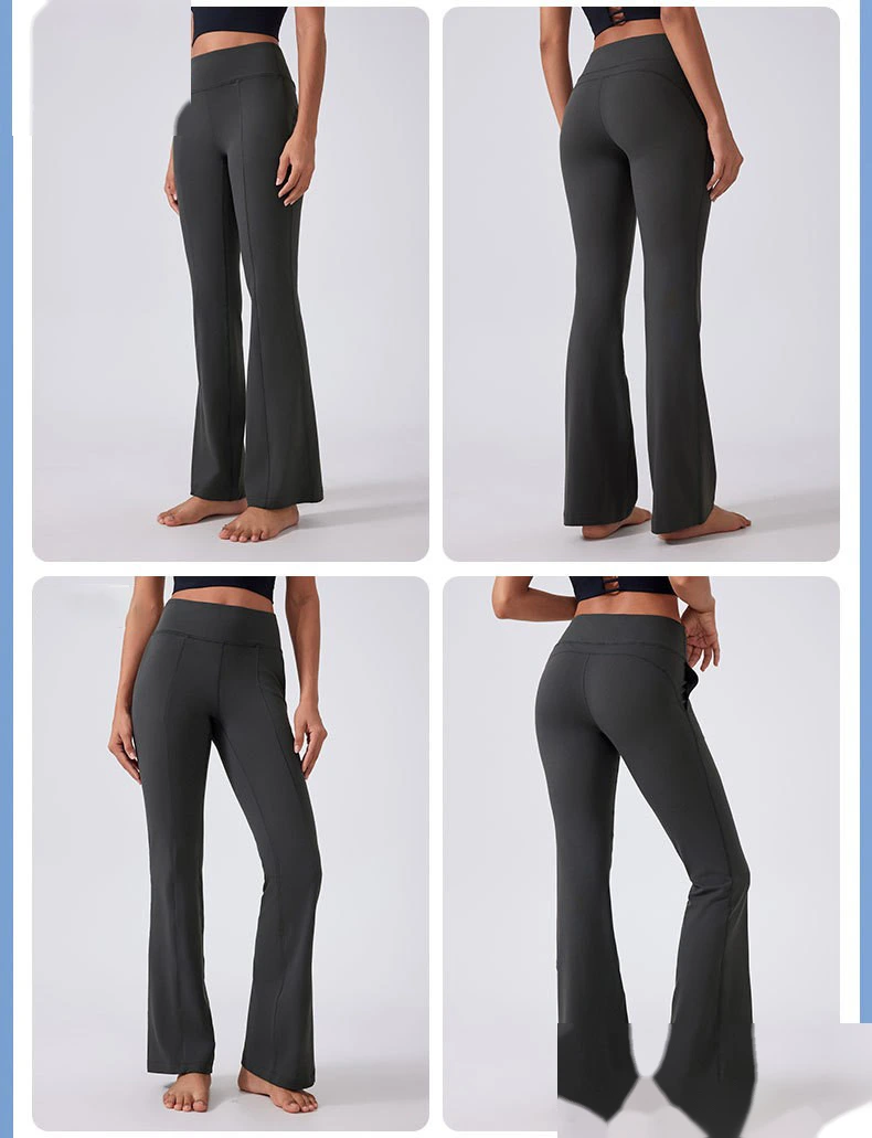 Custom-made women's high-waist hip-lifting wide-leg bell-bottoms exercise fitness yoga pants without embarrassment. detail