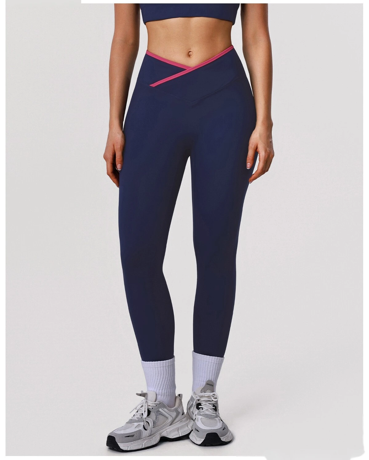 Custom Butt-Lifting High-Waisted Yoga Leggings for Women - Color Block Slim-Fit Tights, Sports Pants for Gym Fitness detail