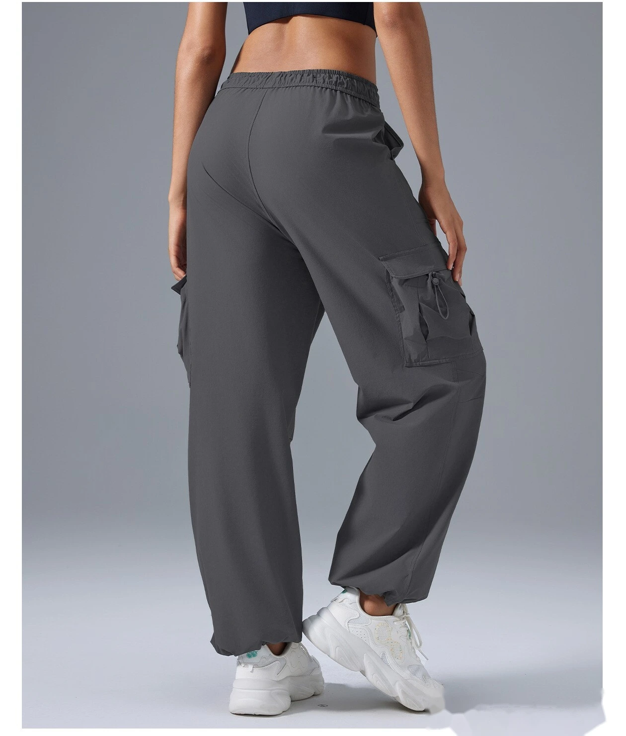 Customize the new loose-legged, wide-leg sports and fitness pants, casual overalls and trousers for women. detail