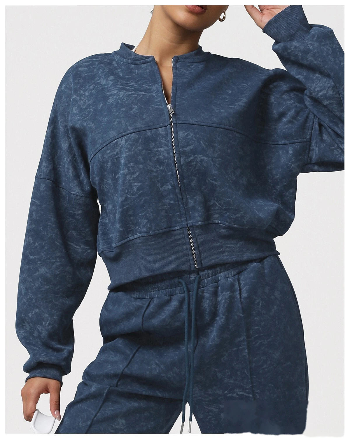 Custom Women's EU-US Print Sport Cardigan | Winter New Zip Stand-Collar, Running & Fitness detail