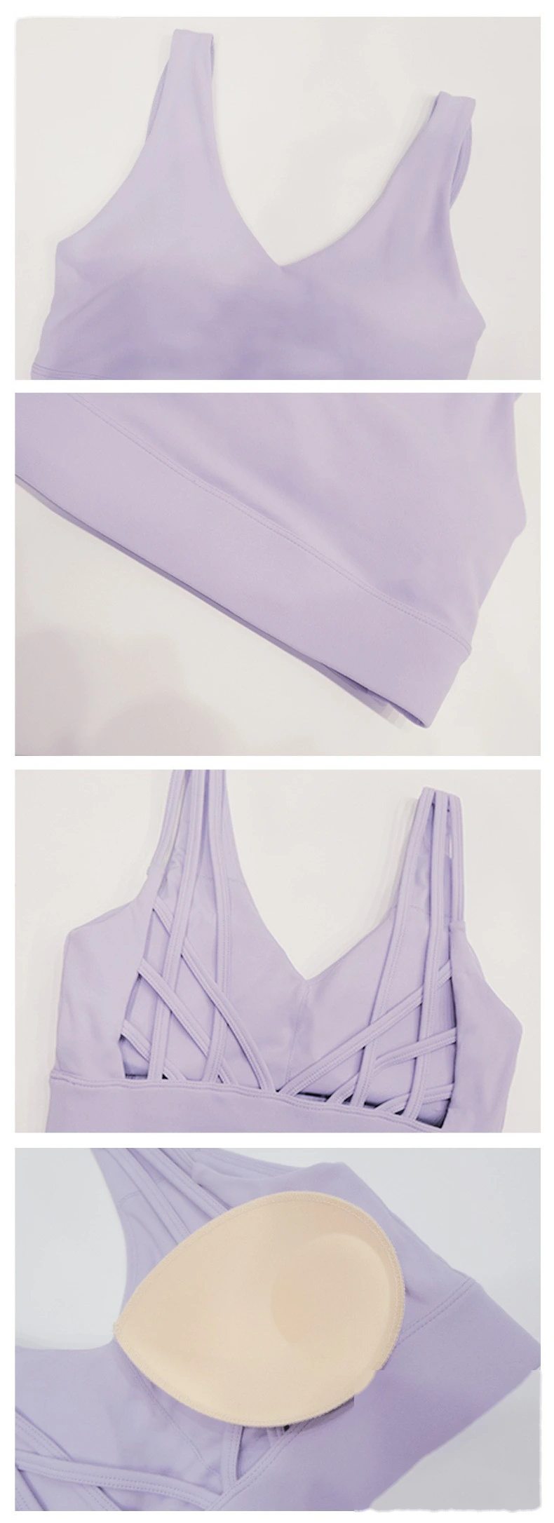Customized plus size sports bra female sexy beauty back nude sports bra plus size yoga bra detail