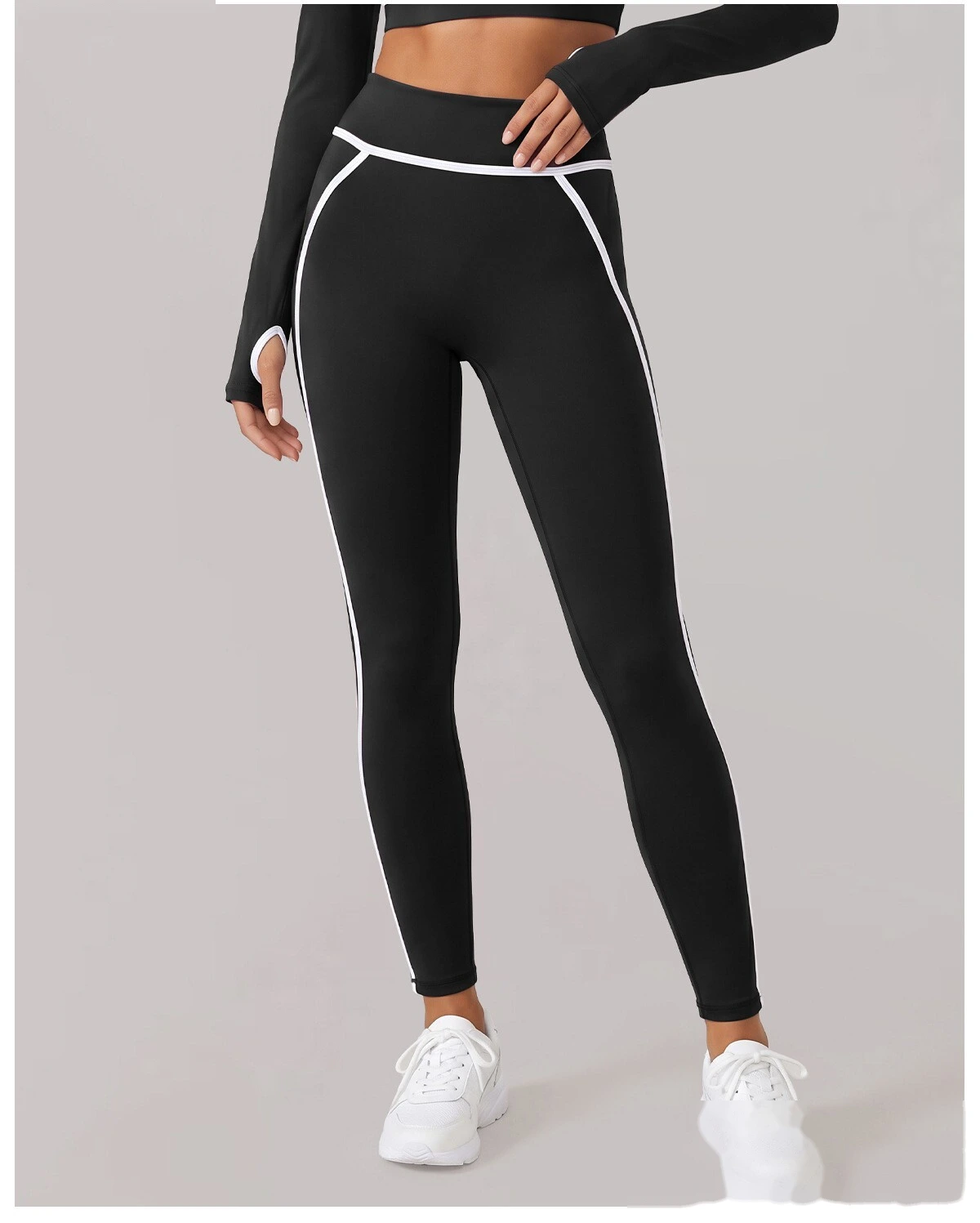 Custom sports fitness pants women's summer Pilates yoga pants running tights detail