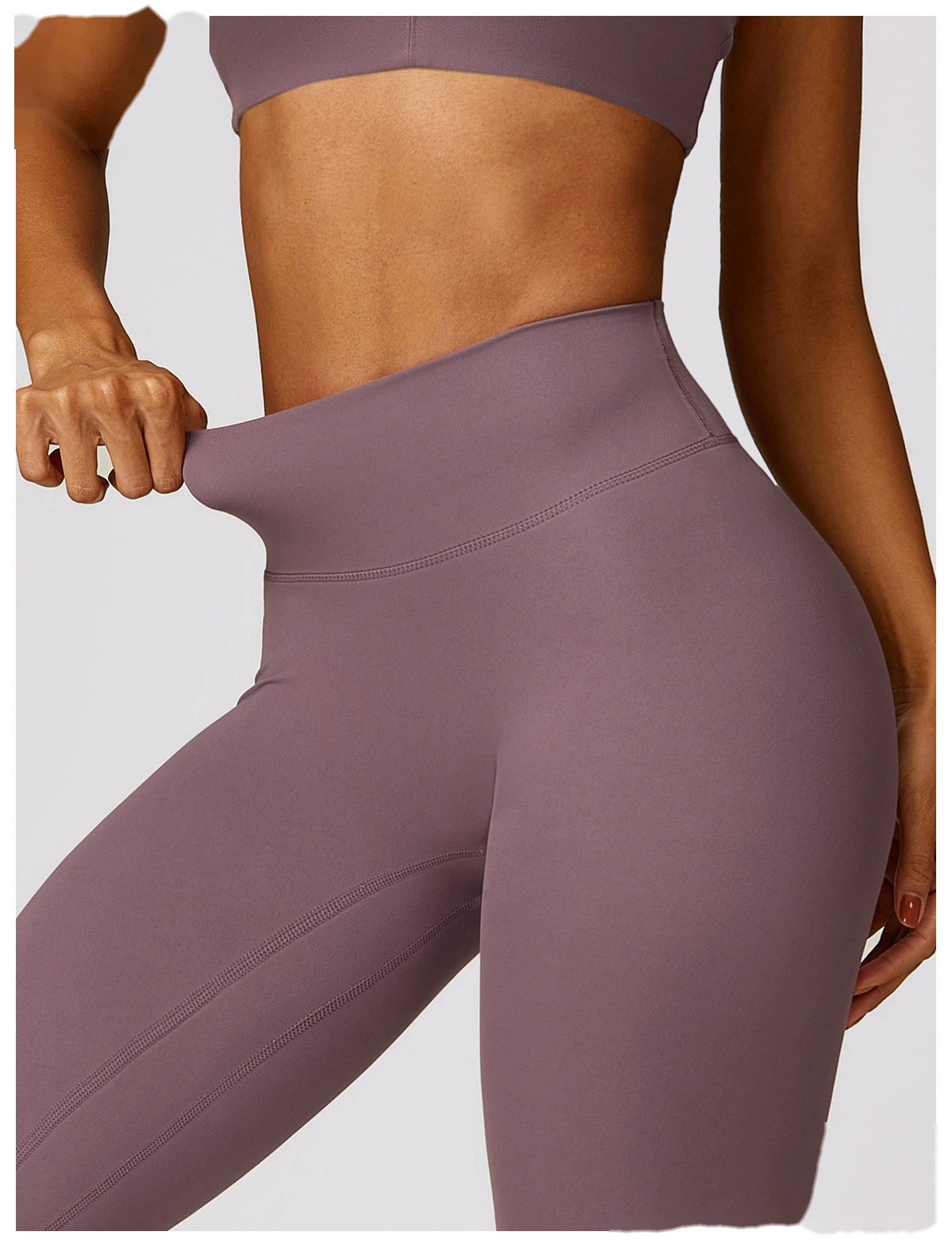 Customized yoga pants sanding, abdomen lifting and hip lifting, high waist wearing running and fitness pants. detail