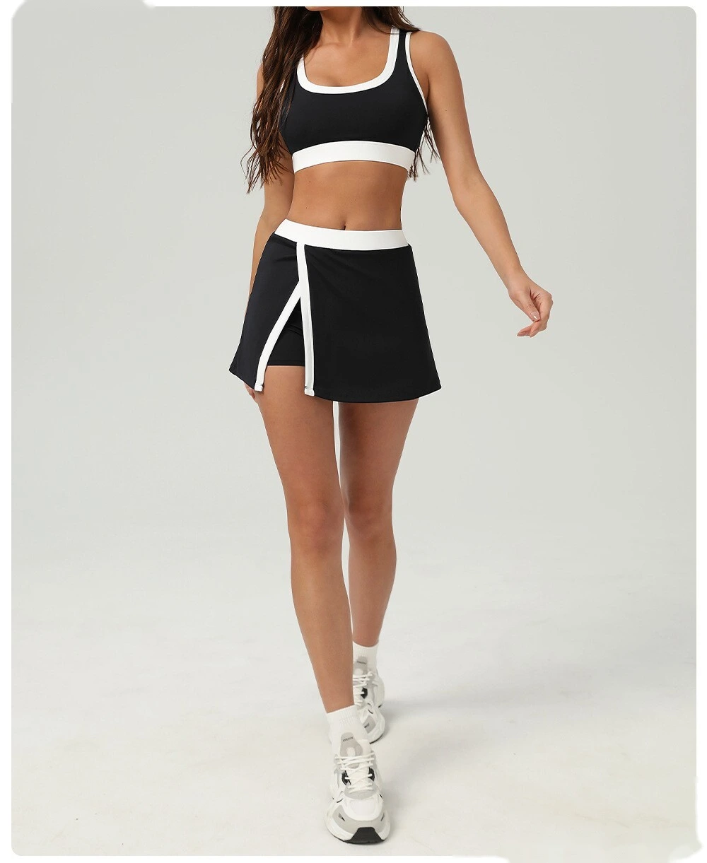 Color matching sports bra quick-drying shockproof yoga vest bra detachable chest pad fitness suit detail