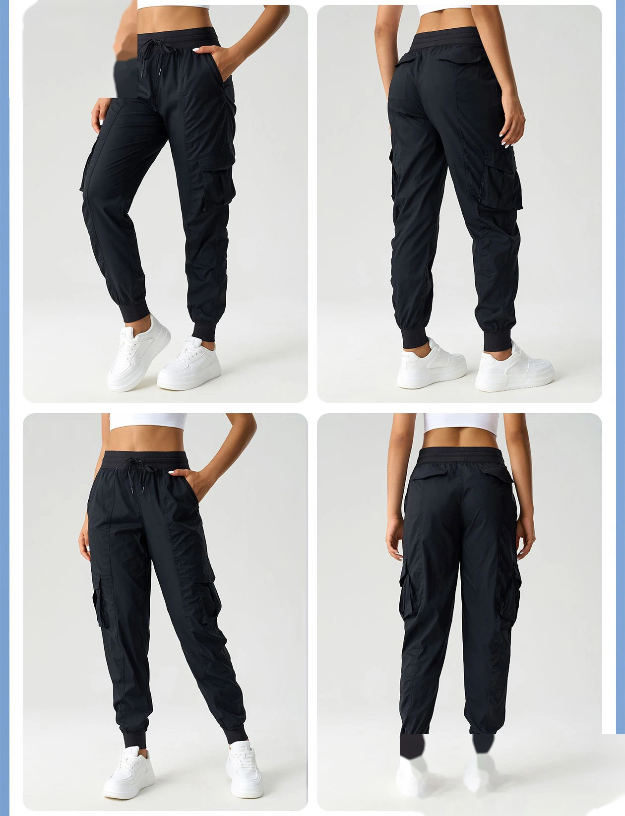 Custom-made light, quick-drying and breathable sports and fitness pants for women's outdoor leisure toe-binding overalls detail