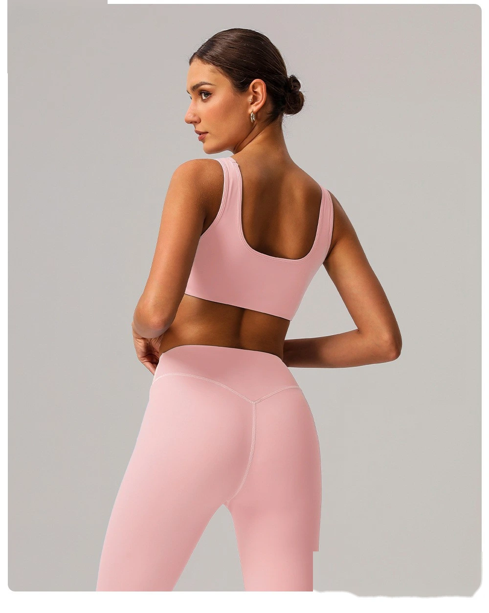 Custom tight yoga vest sports bra shockproof high elastic running outdoor fitness clothes women detail