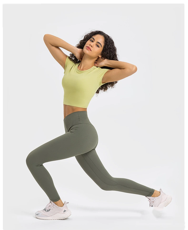 Quality Custom sports shirt sexy navel short yoga short sleeve T-shirt Manufacturer detail