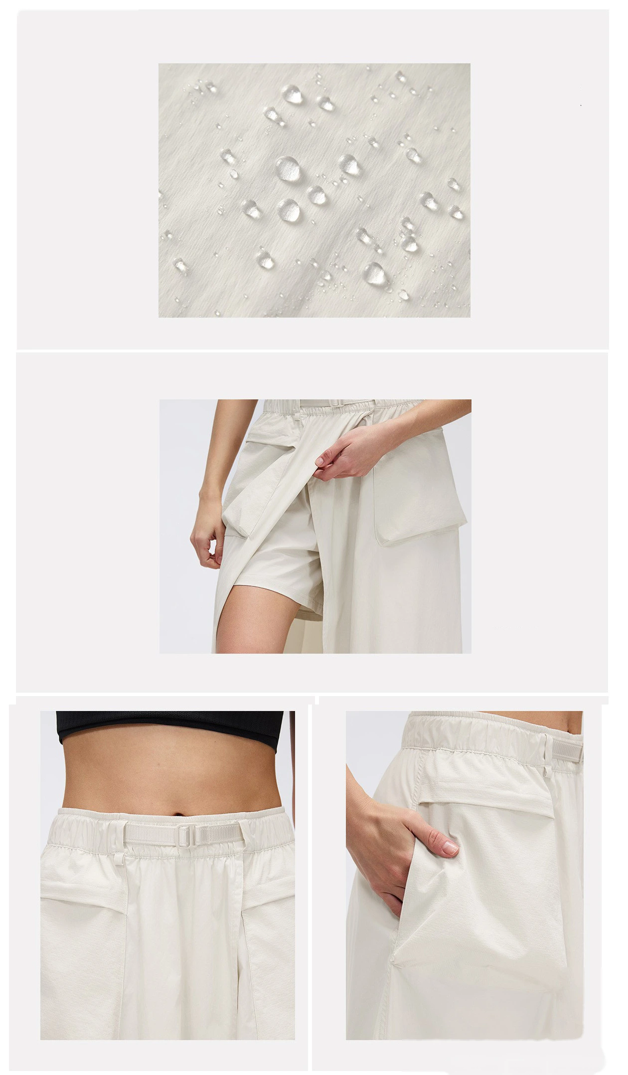 Bulk Custom Cargo Sports Skirt - Women's Water-Repellent Big Pocket Casual Outdoor Midi Skirt detail