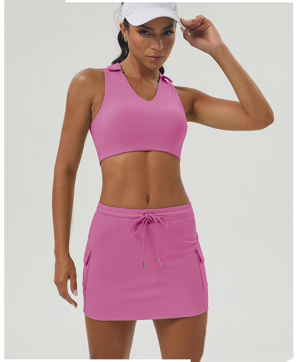 Tennis skirt sports and leisure suit nude yoga clothing fitness suit outdoor tennis suit female detail