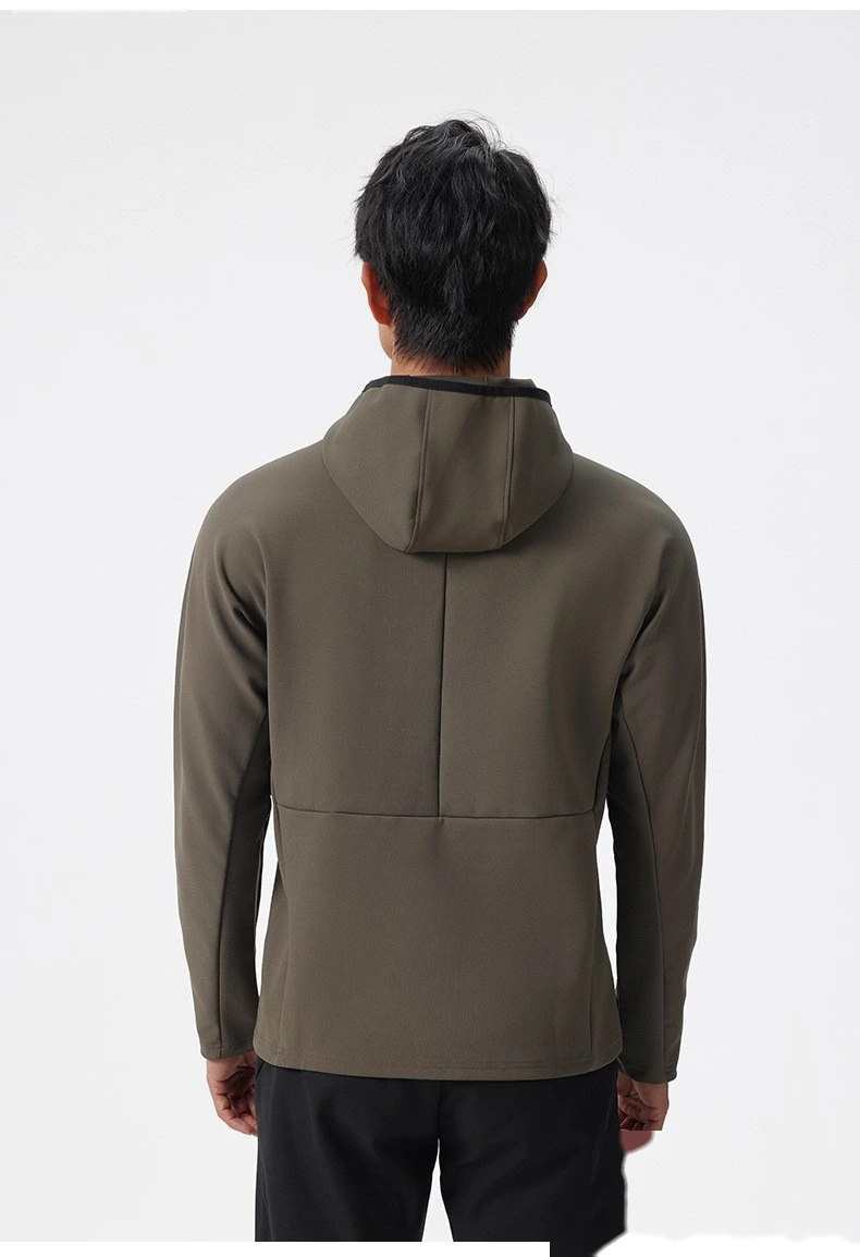 Custom autumn and winter running quick-drying clothes men's sports T-shirt half zipper hooded sweater detail