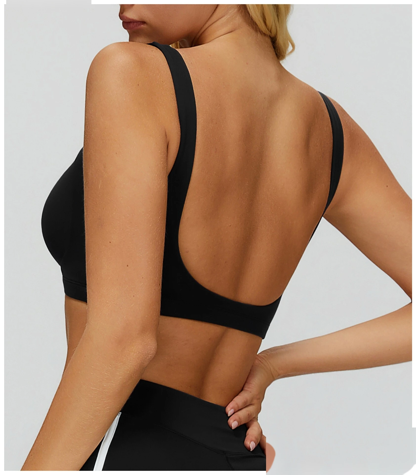 Custom Barely-There Yoga Bra, Women's Cutout Back Sports Fitness Underwear detail