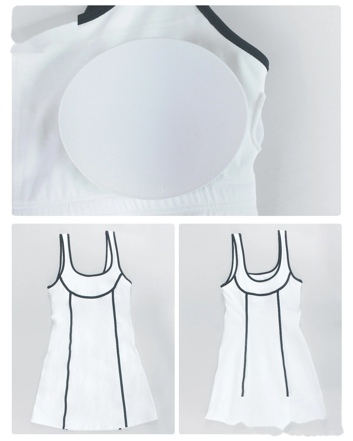 Custom Women’s Slim Fit Halter Tennis Skort Romper Backless Beauty Back Yoga Workout Dress detail
