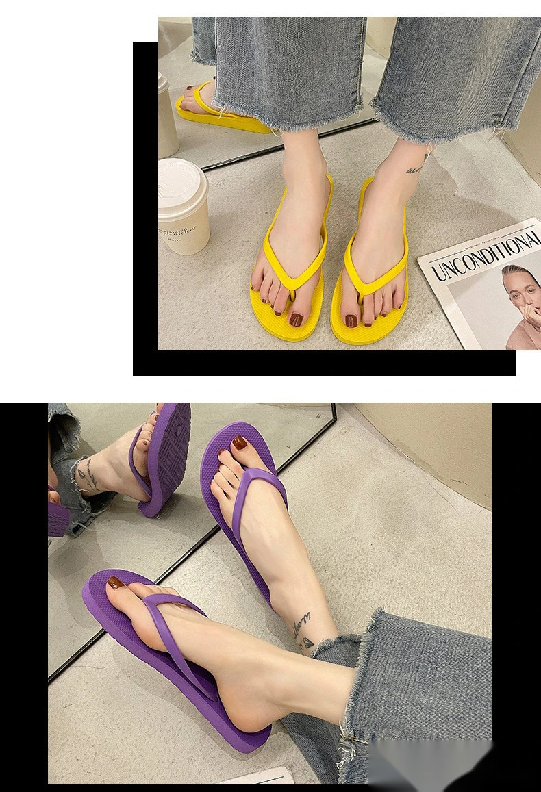Custom flip-flops women sandals and slippers home outdoor wear fashion non-slip beach wear shoes. detail