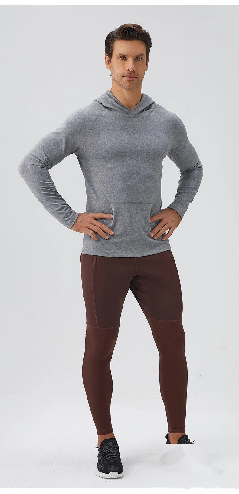 Customizable Men's Nylon Sport Pants | Quick-Dry Breathable, Zipper Pockets, Tight Calf for Fitness detail