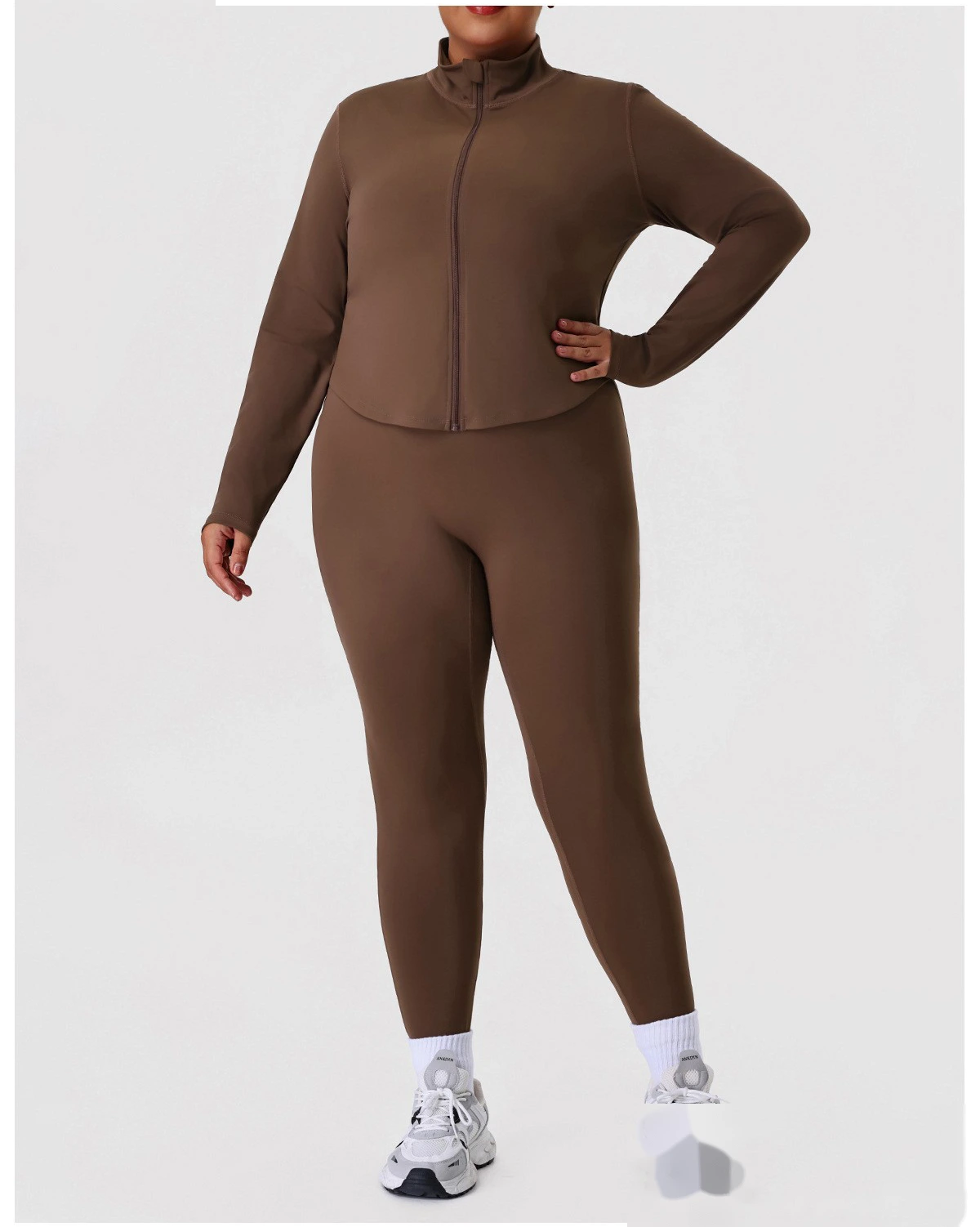 Custom Plus Size Women's Yoga Set - High-Elastic Tight Slimming Running Fitness Activewear detail
