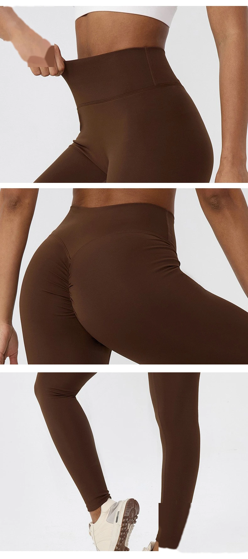 Customizable Women's Warm Yoga Pants | European Style, Peach Hip Lifting, Fleece-Lined for Running & Fitness detail