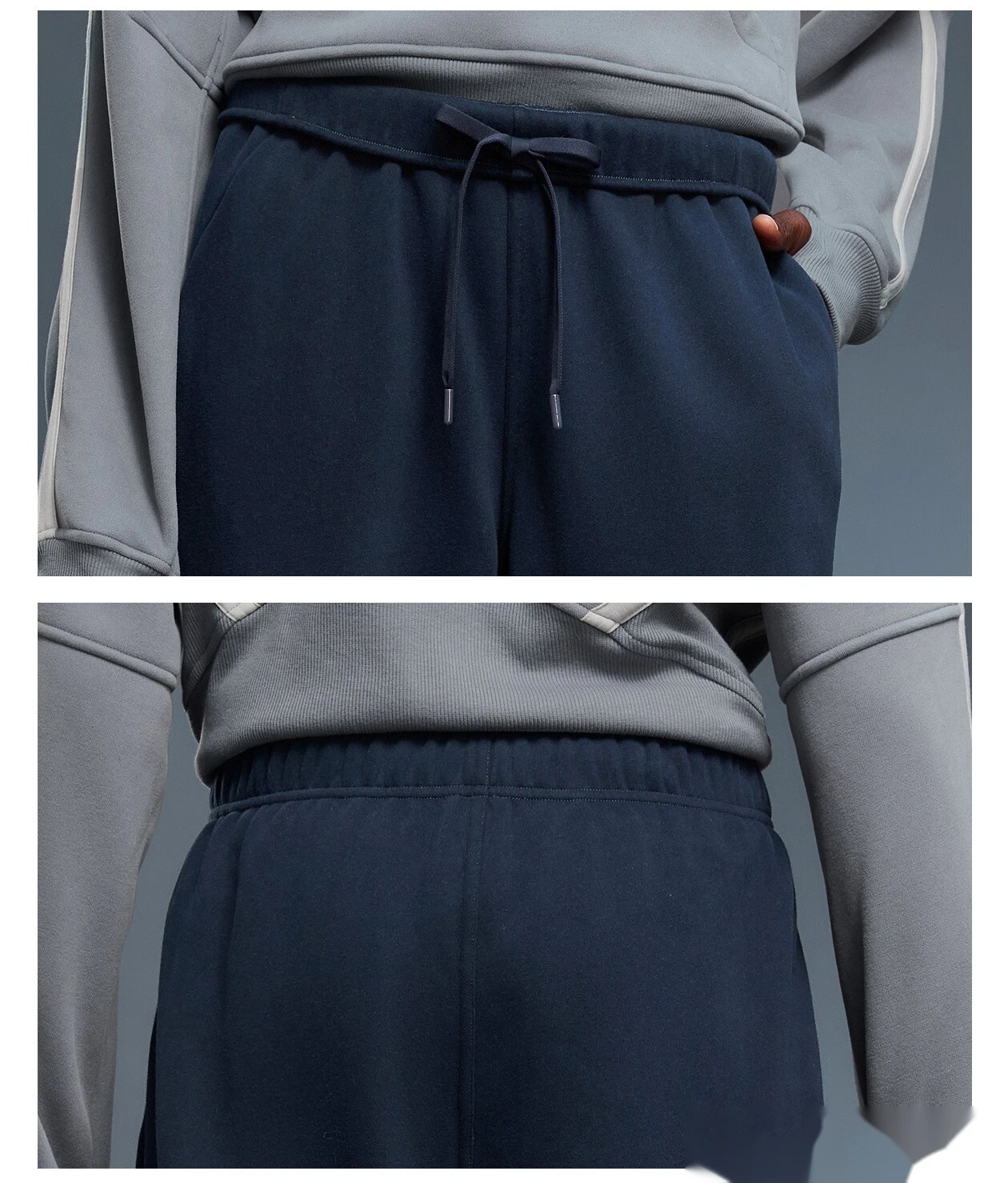 Customized velvet warm casual pants loose sports pants in autumn and winter ladies drawstring leg pants - allni detail