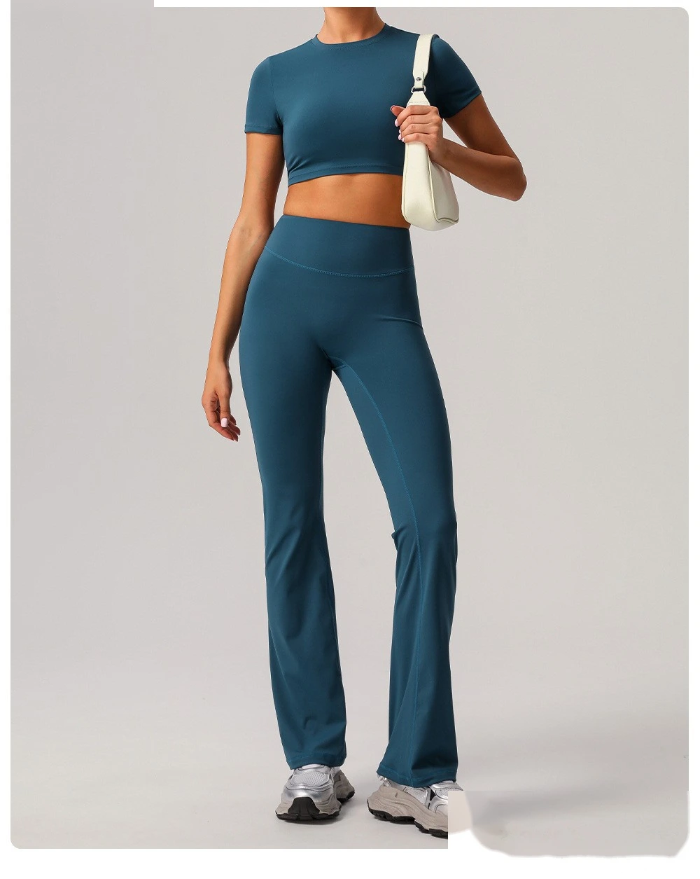 Customized tight-fitting yoga short-sleeved women's sports short-sleeved fitness clothes short-sleeved tops detail