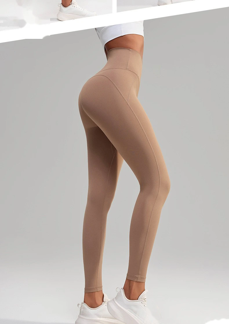 Custom-made nude tight-fitting exercise pants with high waist and abdomen yoga pants for women detail