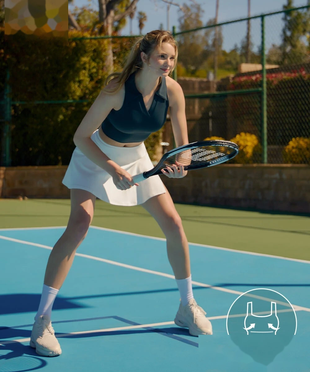 POLO neck tennis vest breathable sports fitness clothes high elastic speed dry yoga vest with chest pad. detail