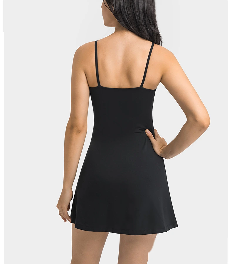Womens tennis skirts spaghetti straps padded tank top skirt detail