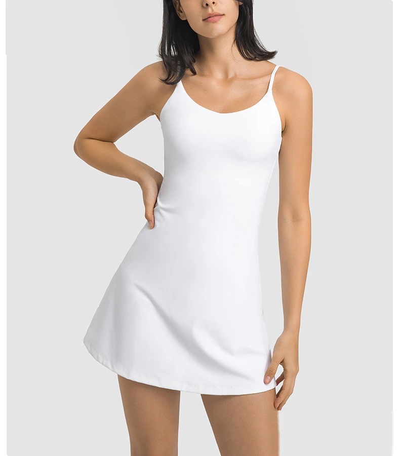 Womens tennis skirts spaghetti straps padded tank top skirt detail