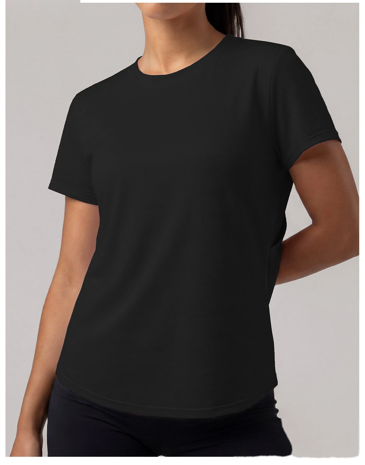 Summer short-sleeved women's new Jacquard running training suit fitness sports shirt T-shirt breathable blouse detail