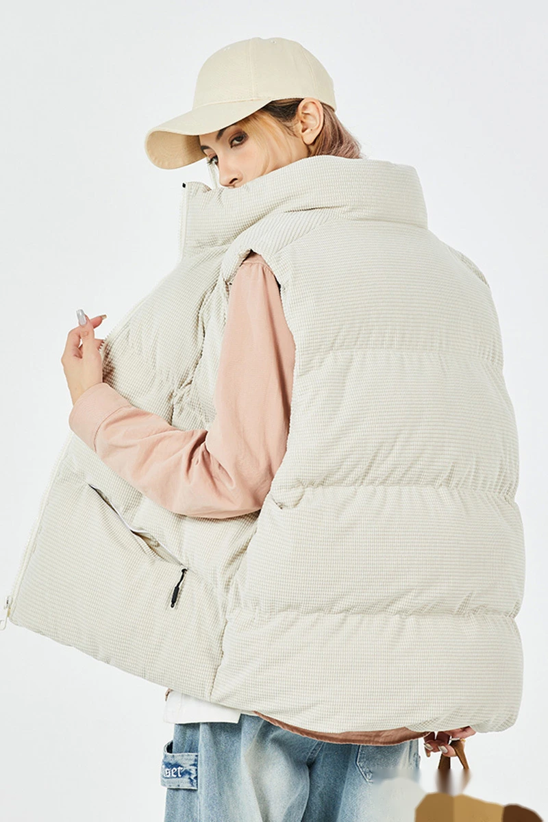 Customized fashion casual winter warm cotton vest vest for men and women detail