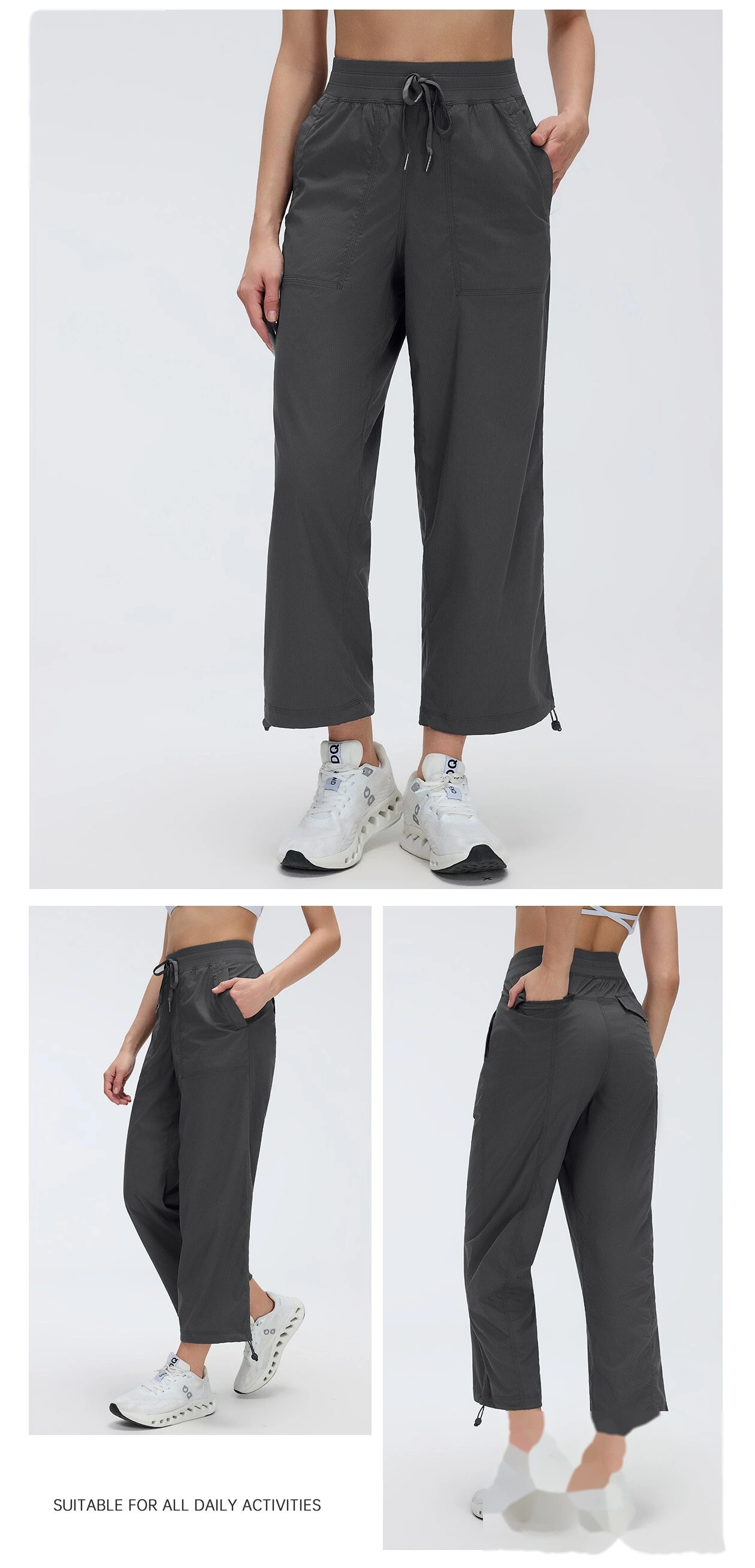 Custom Women's Lightweight Quick Dry Athletic Pants Loose Fit 2-Wear Joggers Sweatpants for Workout Running detail