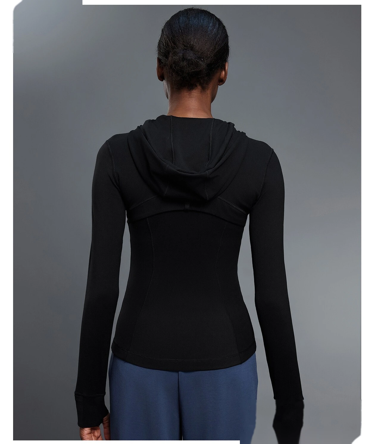 Custom Women's Yoga Jacket, Slim-Fit Hooded Cardigan, Long Sleeve Running & Fitness Outerwear detail