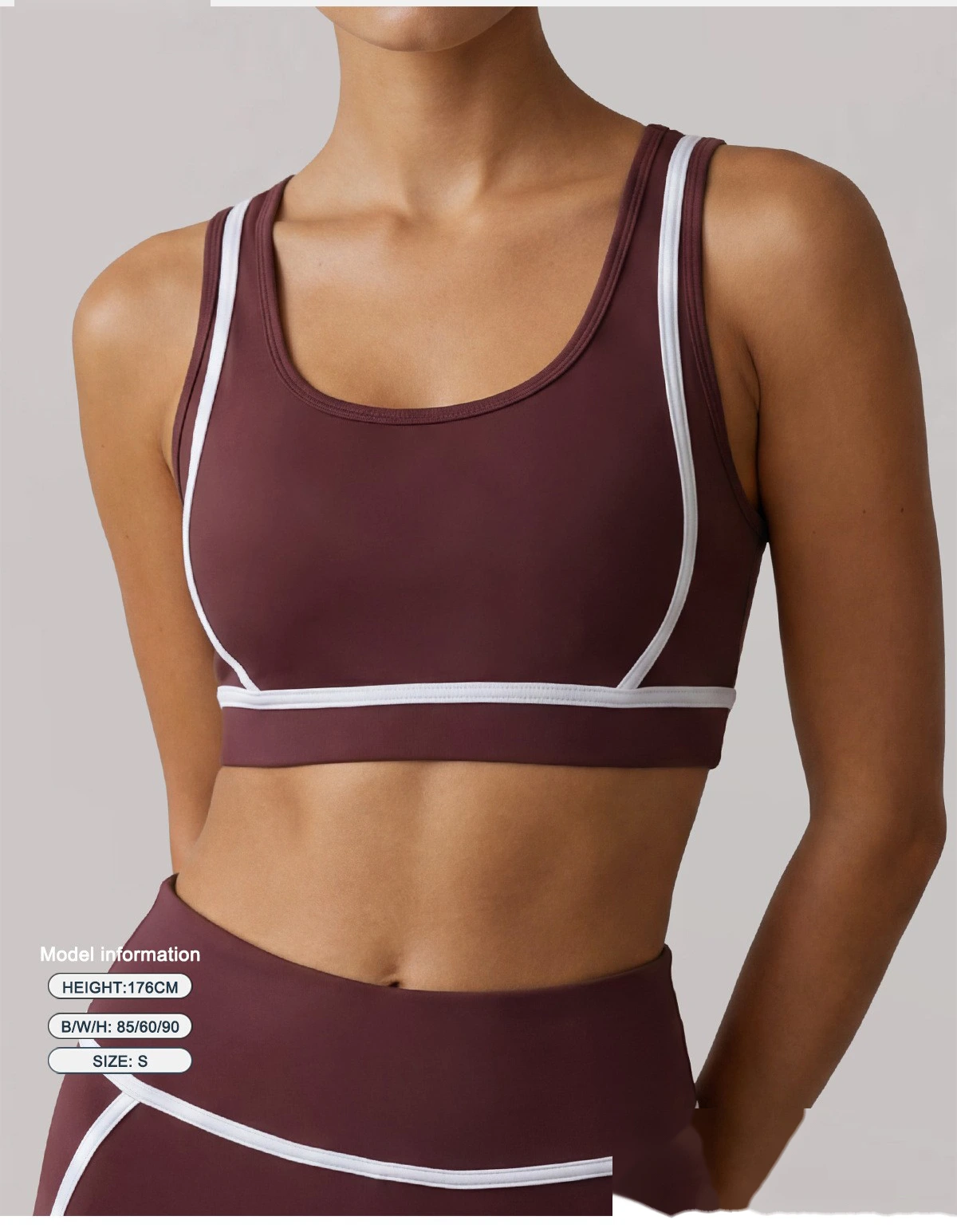Customized contrast color sports bra women's running high-strength yoga clothing fitness bra vest Manufacturer detail