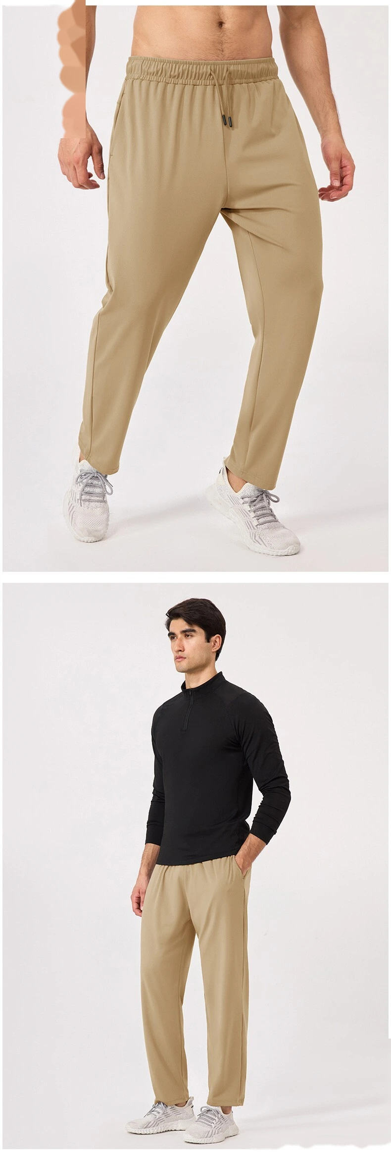 Men’s Loose Athletic Long Pants Breathable Quick Dry Fitness Running Pants with Slant Pockets Outdoor Sportswear detail