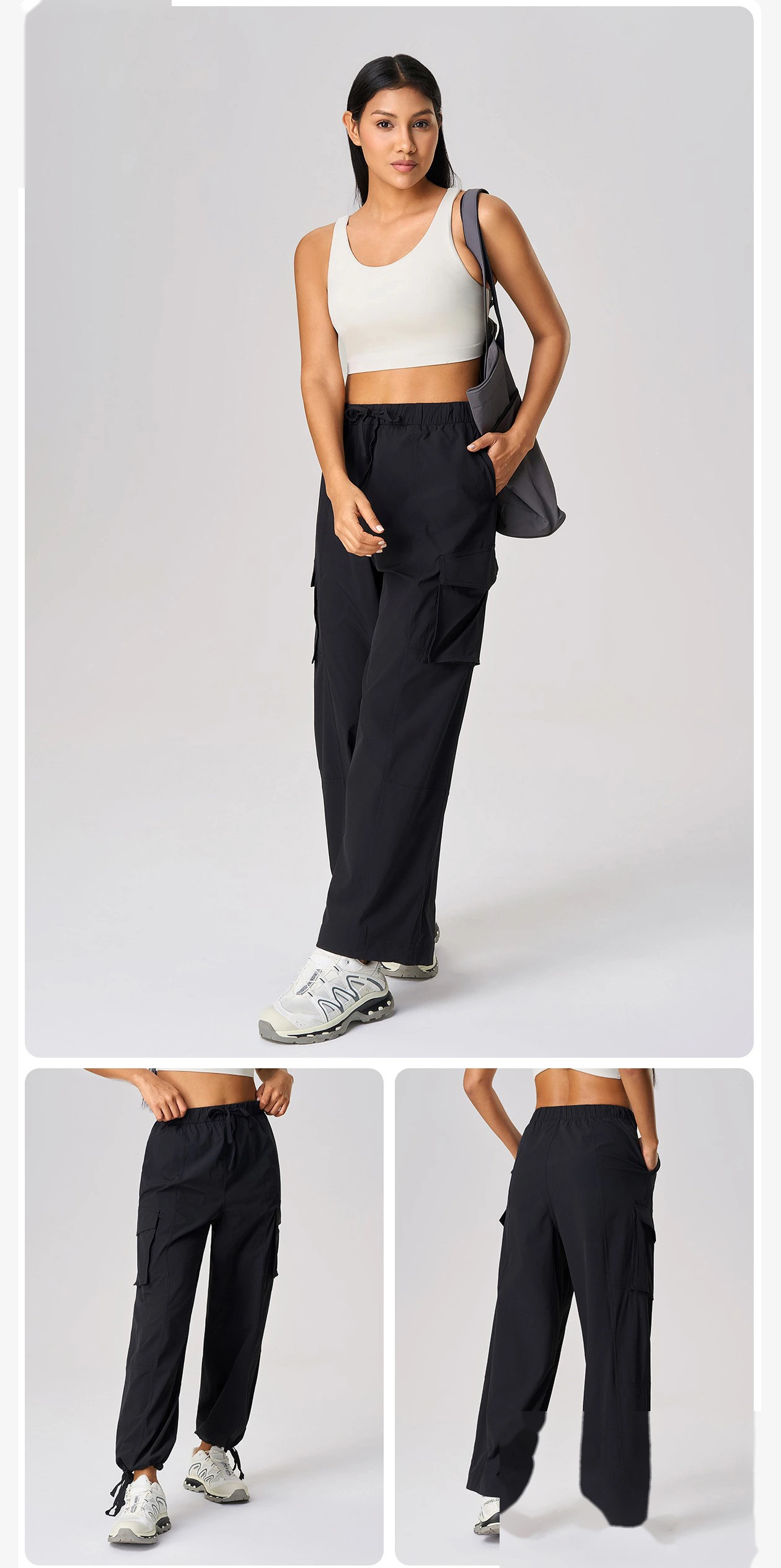 Spring and summer new sports casual pants female loose Joker straight pants nude breathable fitness yoga pants detail