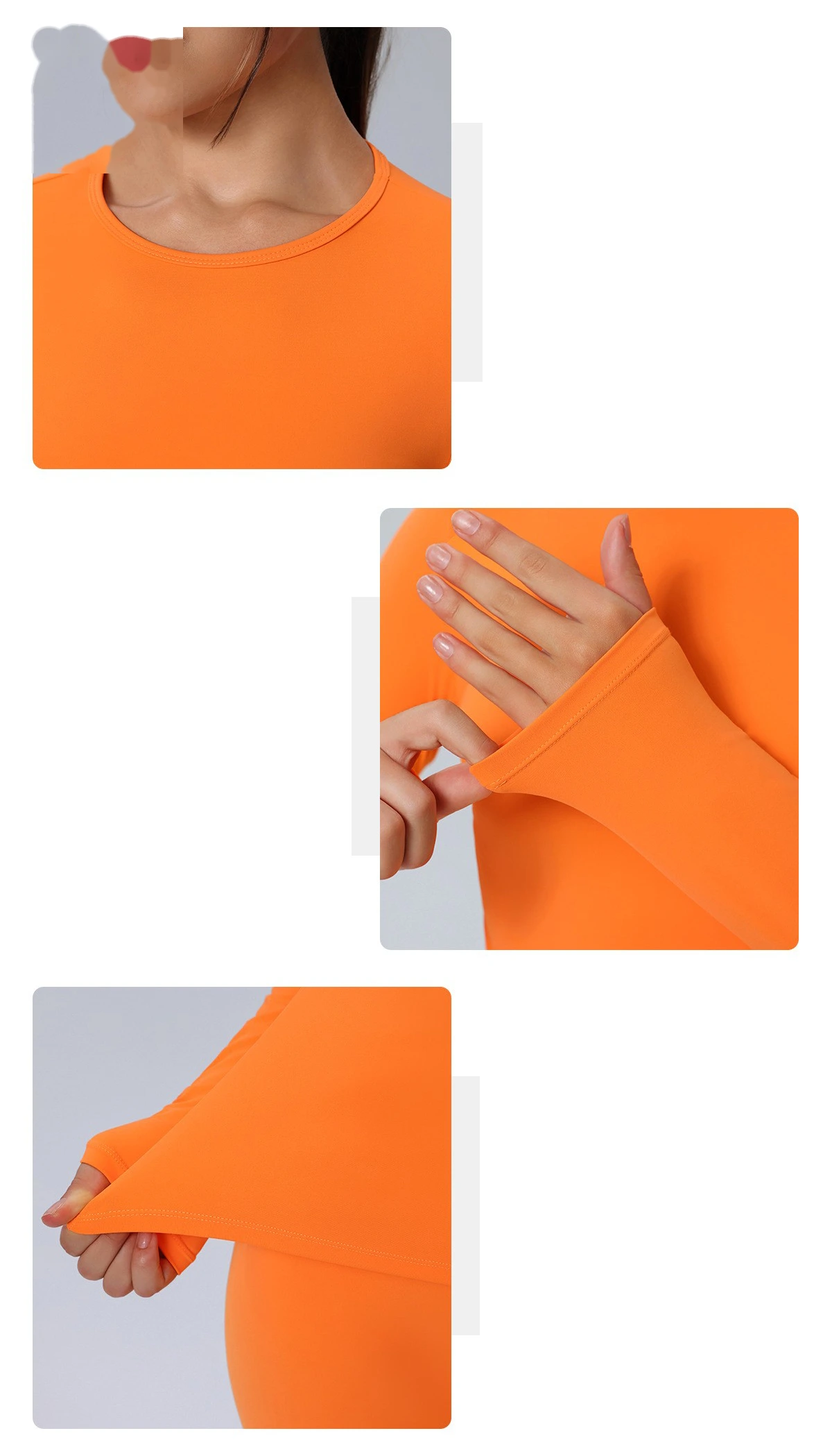Customize tight-fitting long-sleeved yoga clothes for women's outdoor running T-shirts and elastic fitness clothes tops detail