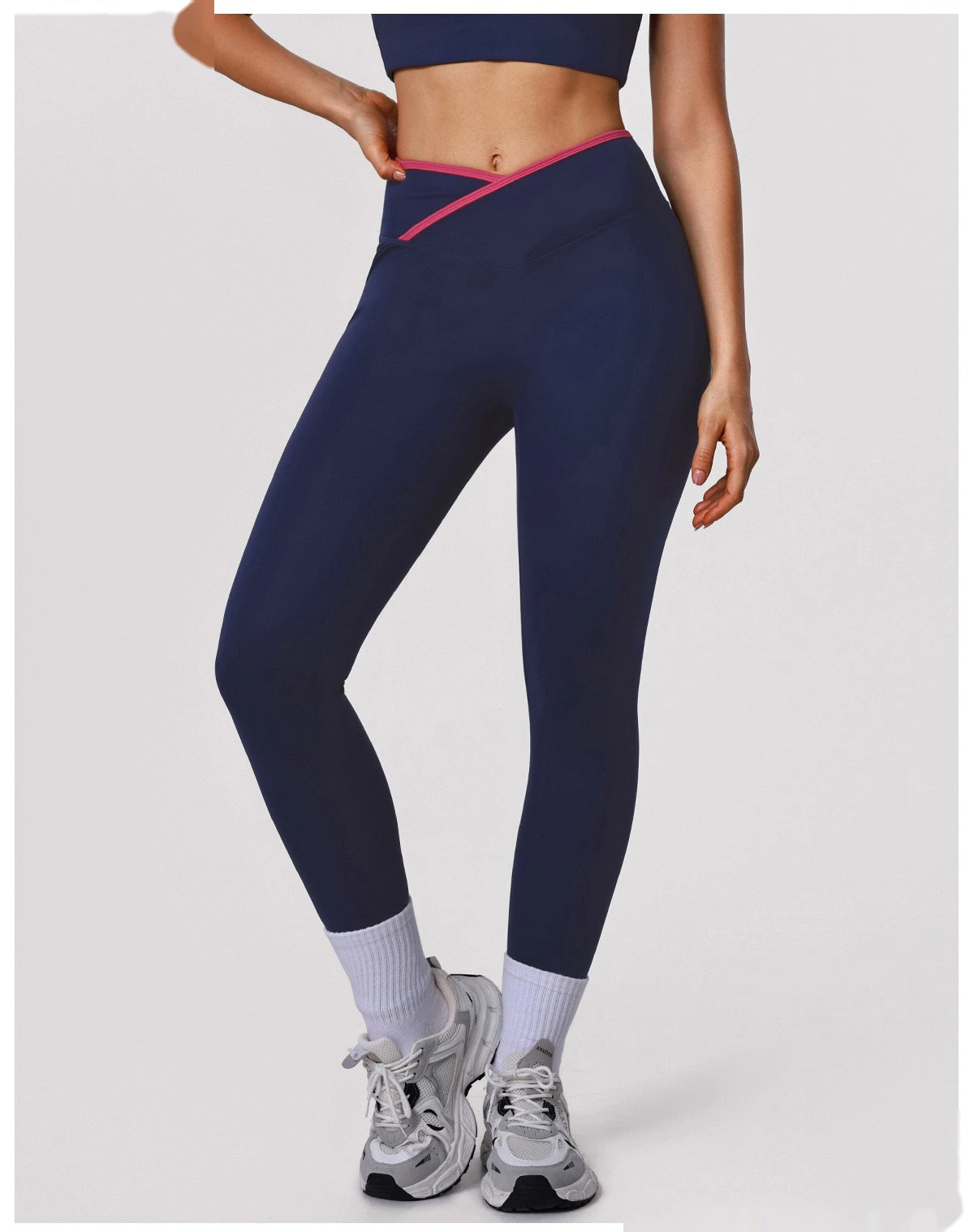 Custom Butt-Lifting High-Waisted Yoga Leggings for Women - Color Block Slim-Fit Tights, Sports Pants for Gym Fitness detail