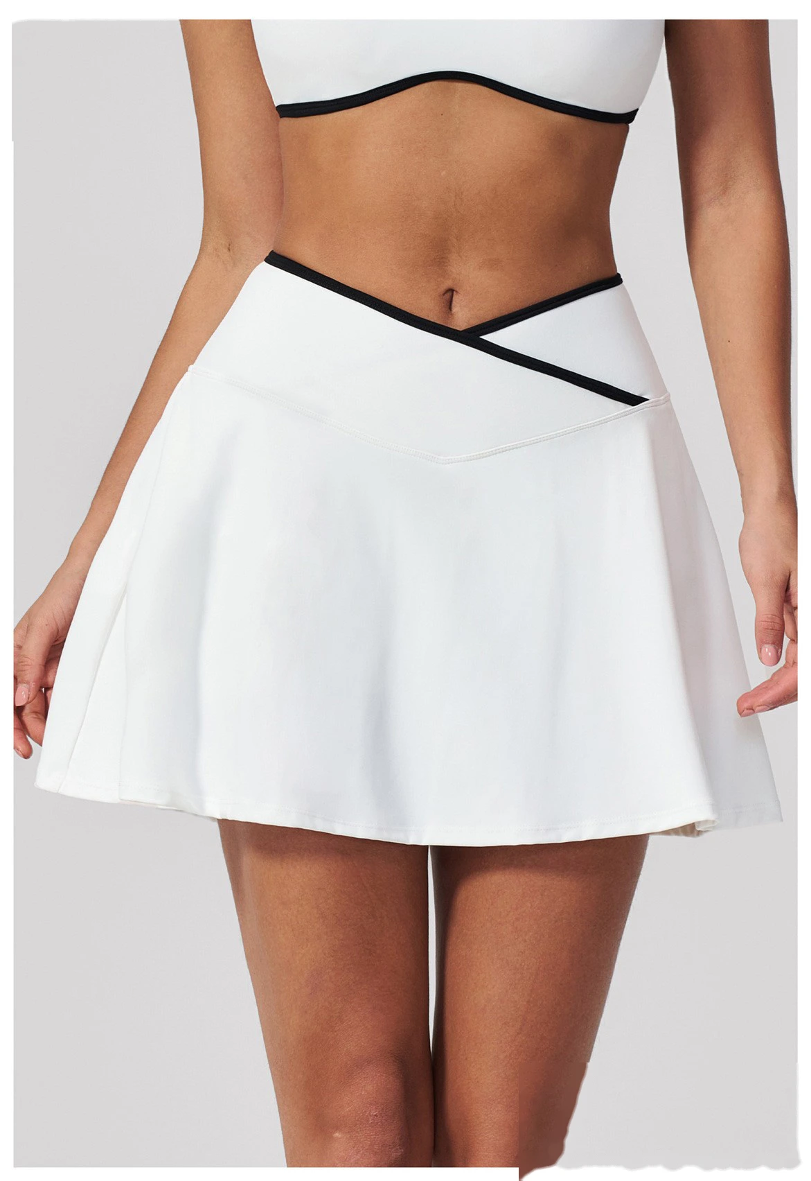Women Pleated Sports Skort, Naked Feel Anti-Exposure Tennis Skirt for Yoga Fitness Daily Wear detail