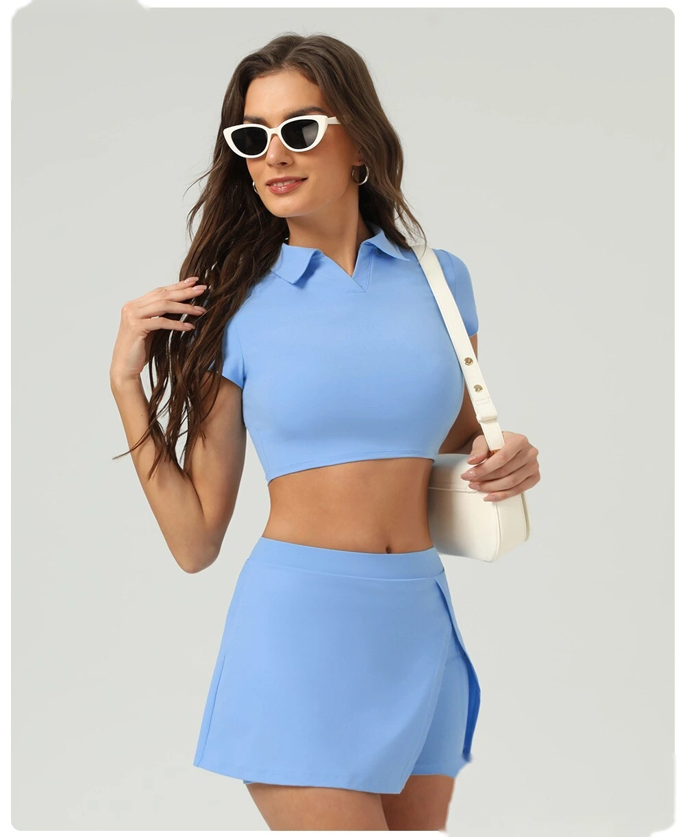 Sun-proof tennis skirt, ice sports, open skirt pants, summer running fitness tennis anti-exposure sports skirt detail