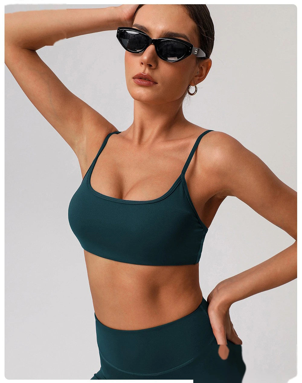 Customized beauty back sports bra nude yoga bra running fitness shirt sling yoga clothes detail