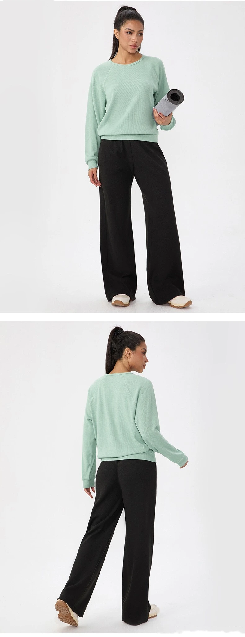Custom Women's Autumn Winter Wide-Leg Sports Pants - Loose Fit, Casual, for Fitness & Training detail