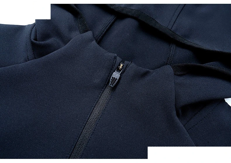 Custom autumn and winter running quick-drying clothes men's sports T-shirt half zipper hooded sweater detail