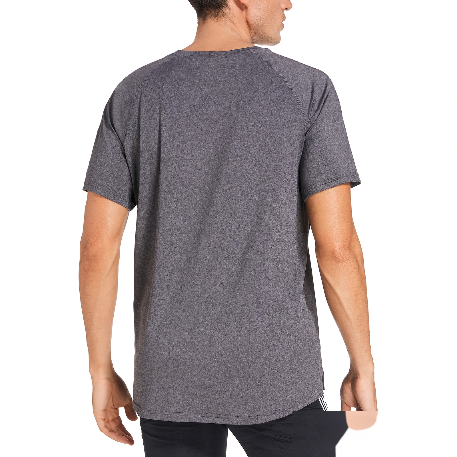 Men's summer running fitness short-sleeved shirt men's training loose breathable elastic sports T-shirt detail