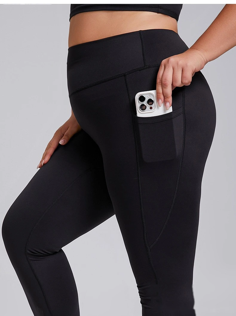 Customized plus-size fitness suit female high waist nude tight sports suit high elastic yoga suit two-piece suit detail