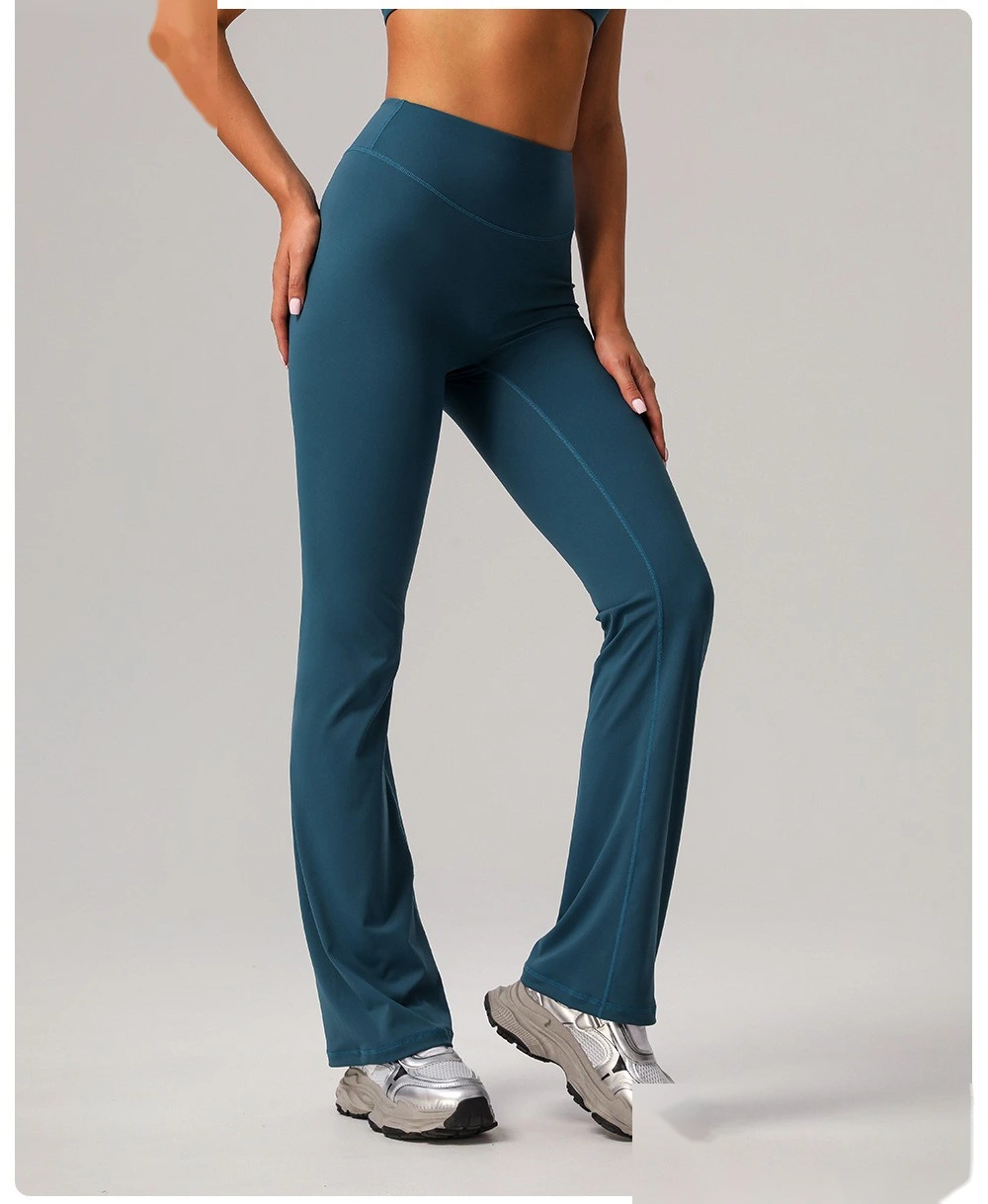 Customized yoga wide-leg pants, high waist, tight hips, horns, abdomen, fitness and leisure pants. detail