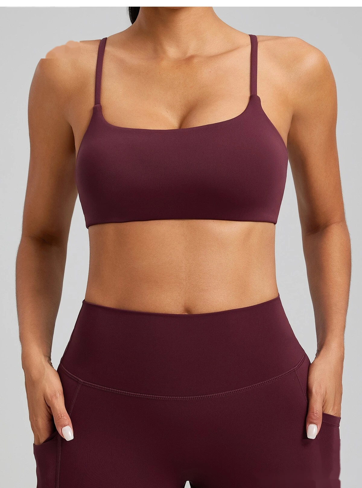 Custom yoga vest with chest pad sexy beauty back bra sports fitness bra women detail