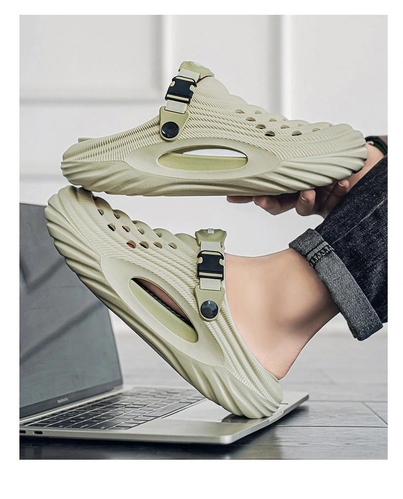 Custom-made hole shoes men's outdoor sports non-slip smelly feet platform sandals and slippers. detail
