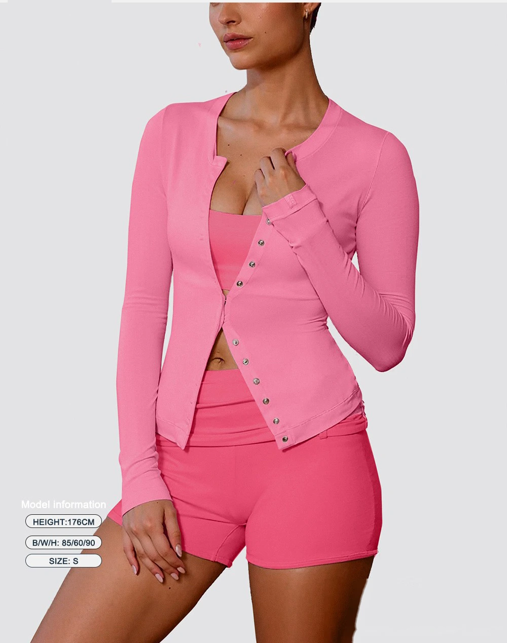 Customized ultra-thin sports long-sleeved T-shirt female high elastic slim yoga fitness coat female detail