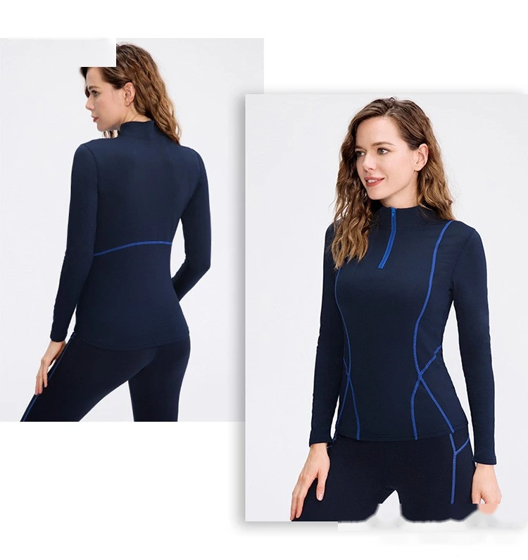 Quality Customized long-sleeved waist slimming slim running yoga fitness suit jacket Manufacturer detail
